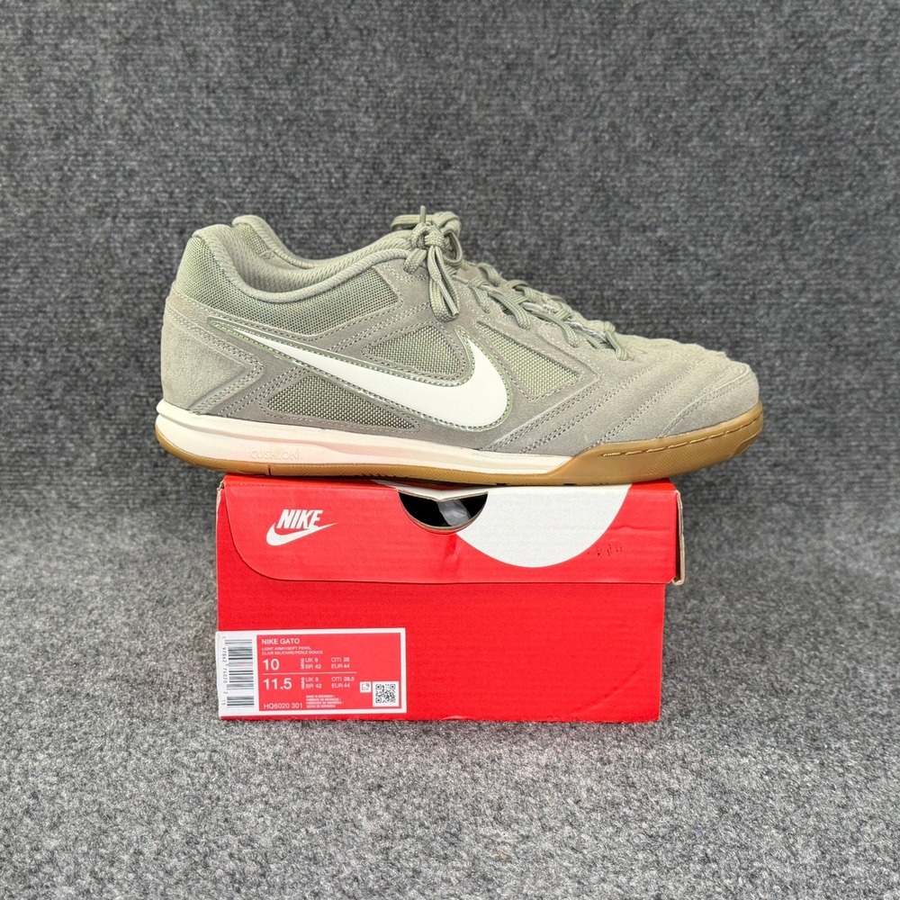 Nike Gato Sneakers Men's 10 Light Army Green Suede Gum Sole Retro Athletic Shoes